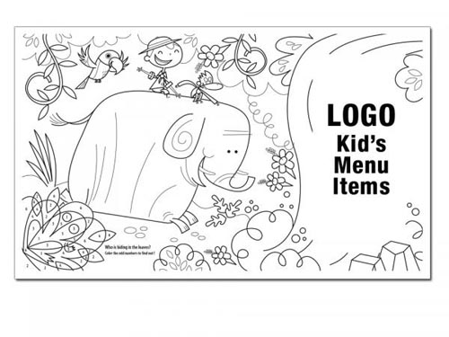 Jungle Adventures Children's Placemats, 8 1/2 x 14" with area for customizing on back