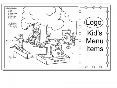 Numbers Are Fun Children's Placemats, 8 1/2 X 14 with a customizable area on back.
