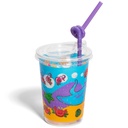 12oz Kids Cups, Thermoformed, with Lids and Straws - Sea Theme