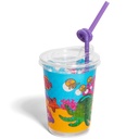 12oz Kids Cups, Thermoformed, with Lids and Straws - Sea Theme