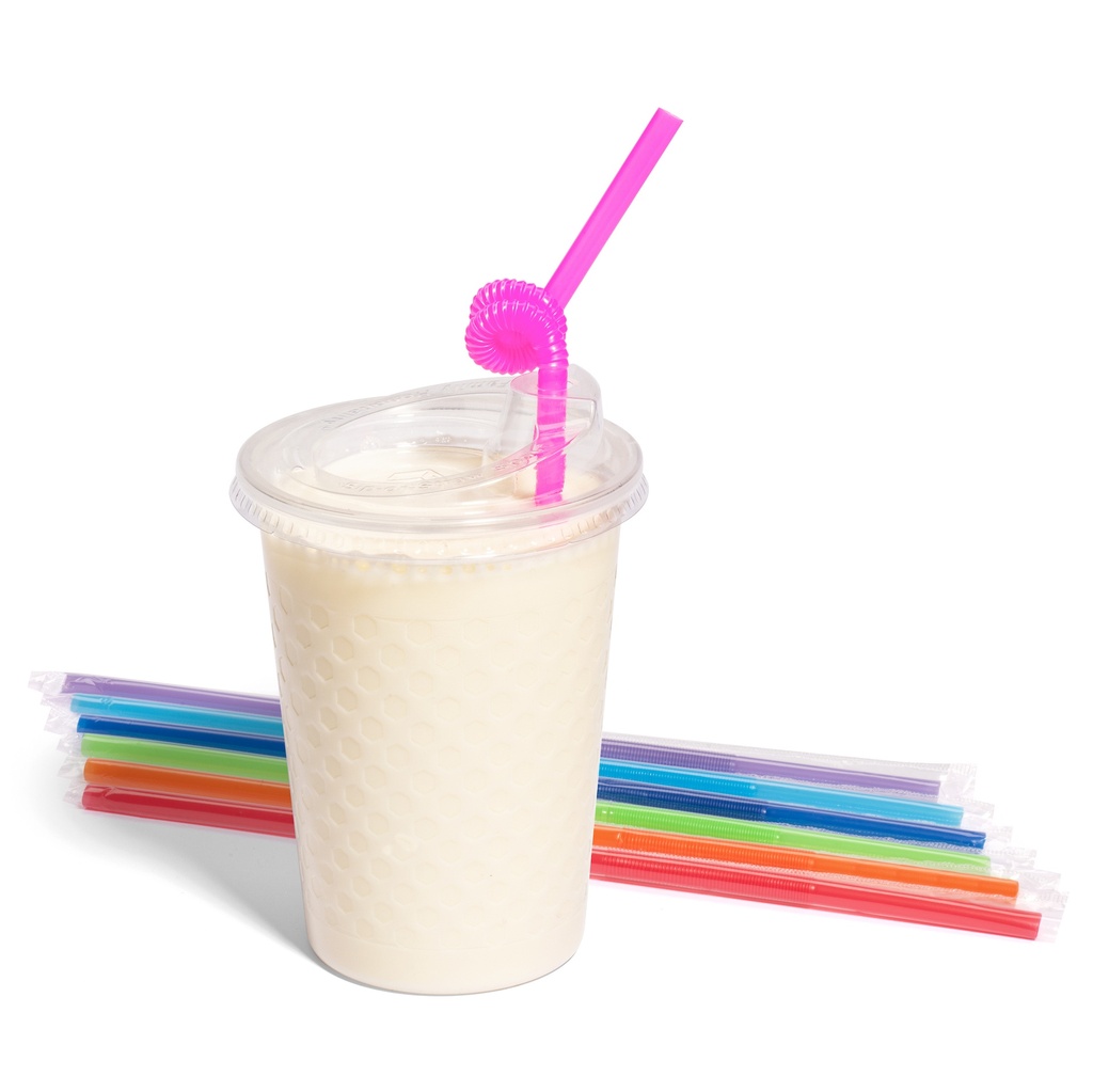 12oz Kids Cups, Thermoformed, with Lids and Straws - Generic/Undecorated