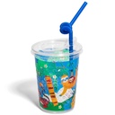 12oz Kids Cups, Thermoformed, with Lids and Straws - Jungle Theme