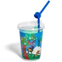 12oz Kids Cups, Thermoformed, with Lids and Straws - Jungle Theme