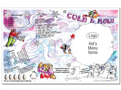 C&B Winter Children's Placemats 11 X 17