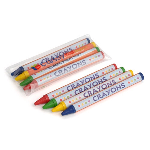 4pk Round Crayons, Cello Packed