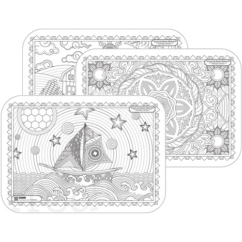 10x14" Coloring Sheets with Adult Coloring design set 1