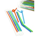 Colorful straws, Bendy, Individually Wrapped Plastic