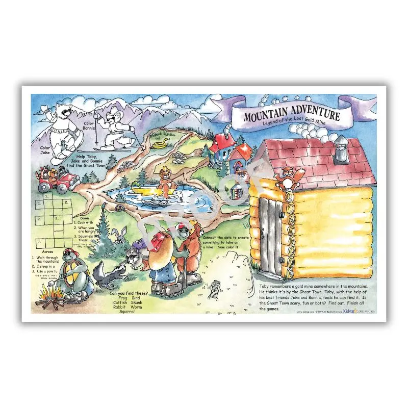 Gold Mine Mountain Adventure 11 X 17 Children's Placemats