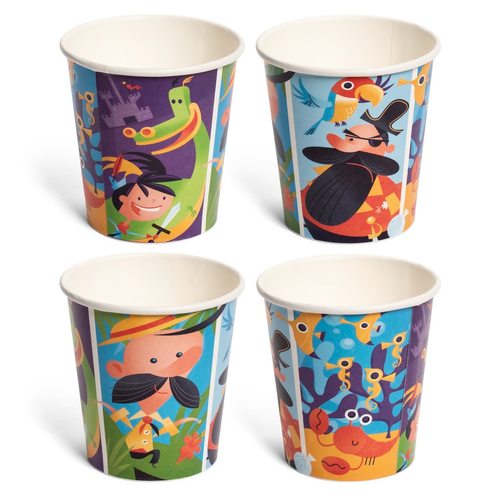 12oz Value-Line Paper Cups, hot/cold single-wall, Adventure design (1,000 pcs)