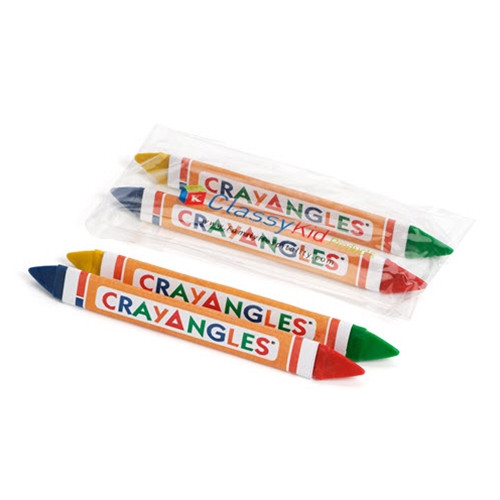 [1DET2C(500)] 2-in-1 Triangular Crayons, 2pk with 4 Colors