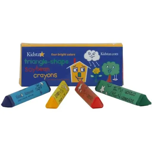 [1TS4B(250)] Soybean Crayons, Triangular,  4pk, Boxed (250pks)