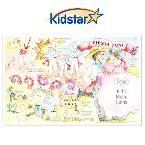 [317-FST(500) [replaces KS-109]] Fiesta Fun Children's Placemats 11 X 17