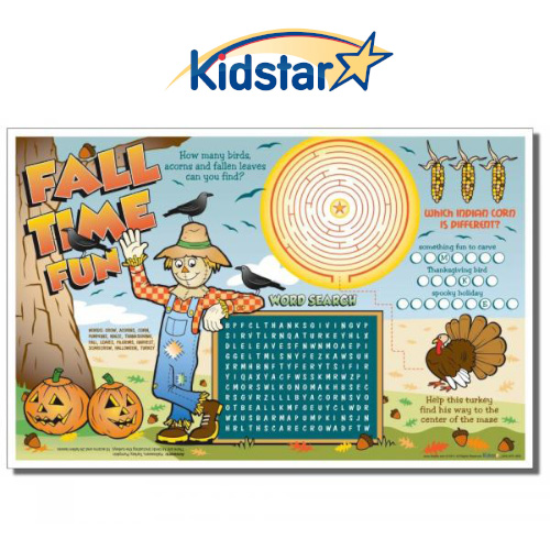 [317-FTF(500)] Fall Time Fun Children's Placemats 11 X 17