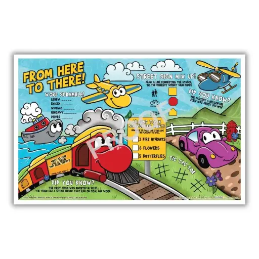 [317-H2T(500)] From Here to There Children's Placemat 11 X 17