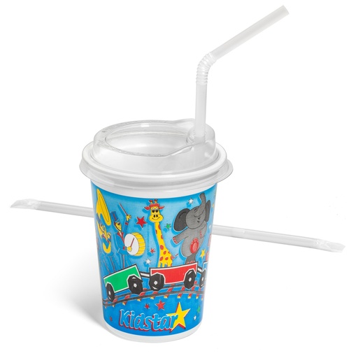 [500V-5CGO] Kids' Value-Line 12oz Cup Kits "Cargo of Fun" Theme White TF PP Plastic (500 kits)