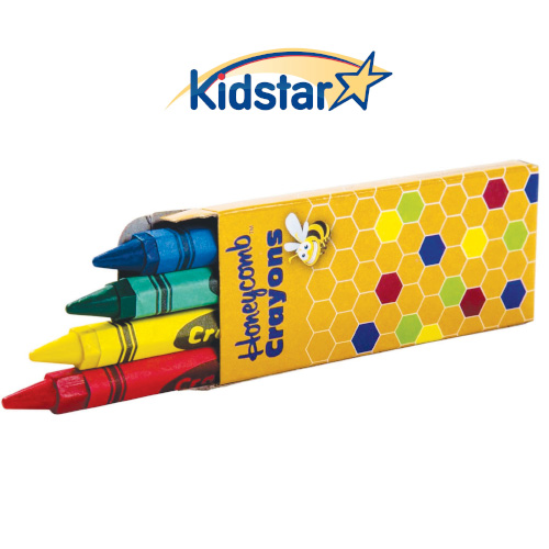 [6R4B(500) [replaces kscrayH4pk]] Honeycomb 4-pack Boxed Crayons, Wax Crayons, 250 packs..