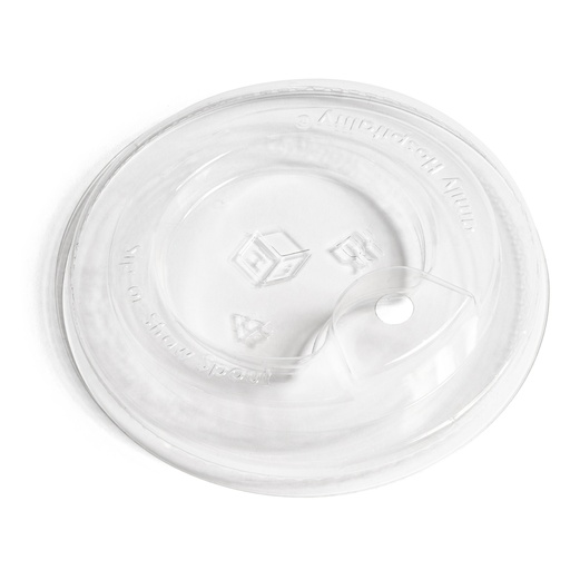 [590PLA-LID] Lids-90mm Kids' Sip-Slot-Spout PLA Clear, fits FHG paper cups, (1,000 pcs)